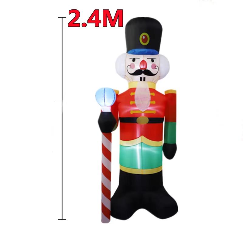 

Новый рождественский надувной леденец-трость, щелкунчик, солдат, уличный светодиодный светильник для двора, украшение для детского двора, рождественское украшение
