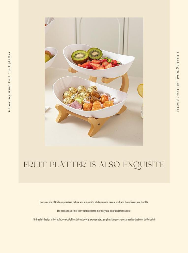 Luxury Multi-Tier Fruit & Snack Bowl for Living Room - Holds Nuts, Candies, Desserts, Dried Fruits & More