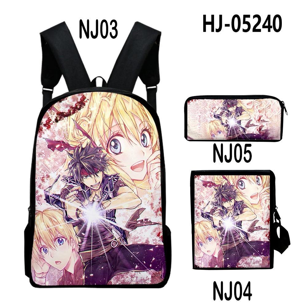 Harajuku Sorcerous Stabber Orphen 3D Print 3pcs/Set Pupil School Bags Laptop Daypack Backpack Inclined Shoulder Bag Pencil Case