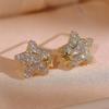 Creative design inlaid full diamonds star earings stud  light luxury and high-end earrings for women suitable for daily