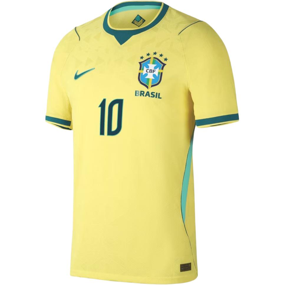 Nike Brazílie 2026 Zápasový domácí Kanárková/Světle mátová/Geode tyrkysová Pánské topy Žlutá IB5143-724
