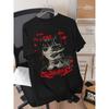 Unisexs Dark Themed Anime Pattern Round Neck Short Sleeved Tshirt Fashionable Street Life Pattern Tshirt