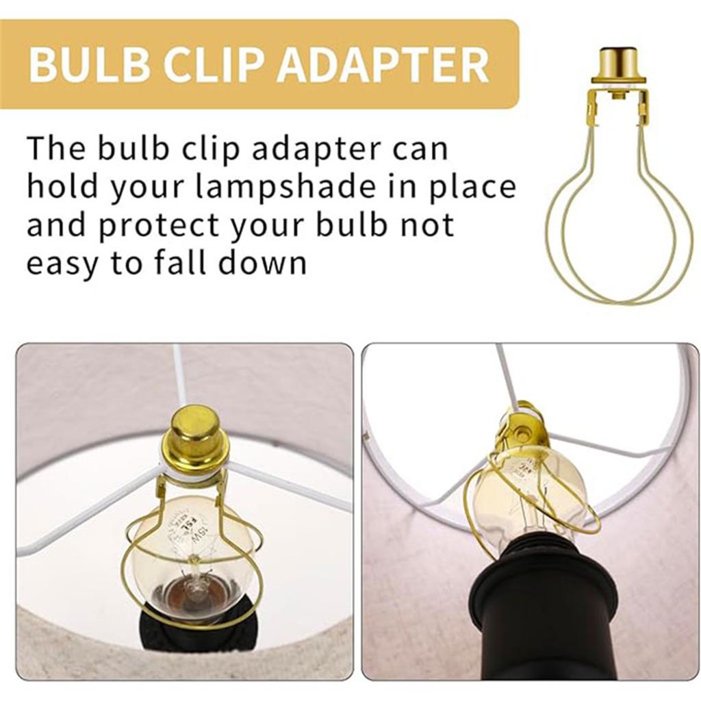 Runder Glühbirnen-Clip-Adapter, Lampenschirmhalter-Clip-on mit Lampenschirm, Oberer Halterhalter Stütz-Montageteile Konverter