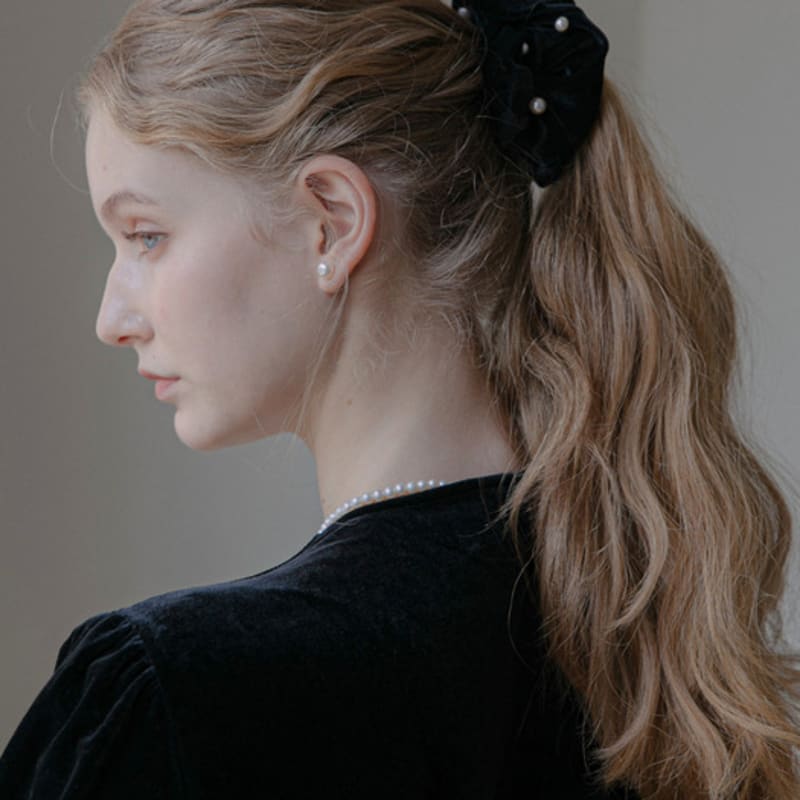 Jean Paul Clarisse Snow Pearl Velvet Scrunchie JP-22-207S