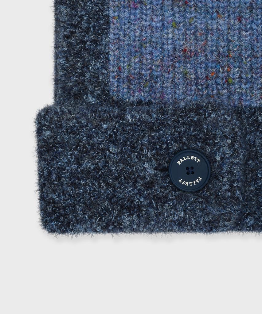 FALLETT Knit Button Balaclava Blue