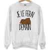 Sweat - Ours Blanc - Humour Drôle - Unisexe - Manches Longues - Gris