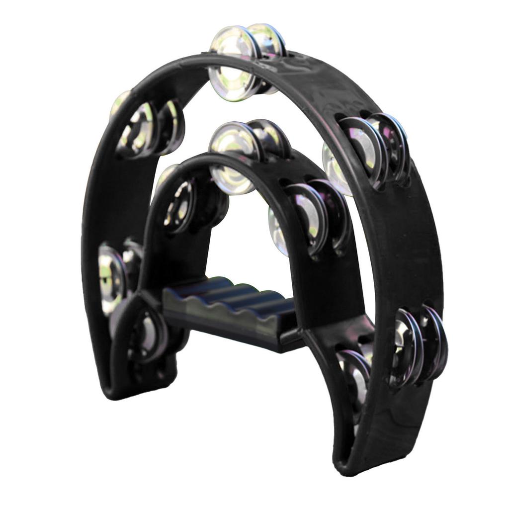 Hand Tambourine Bell Big Size Double Row Metal Jingles Percussion Instrument Bell Tambourine for Bar Entertainment