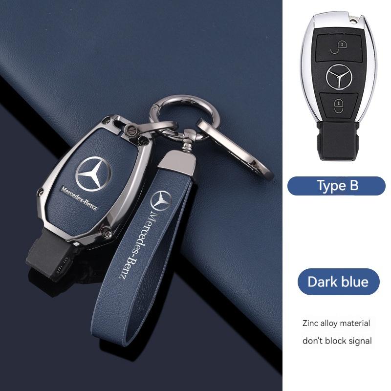1pcs Leather Car Smart Key Case Cover Shell Fob Holder For Mercedes Benz A B C E S R-Class C43 CLA GLB GLC GLK SLK SL Vito W20