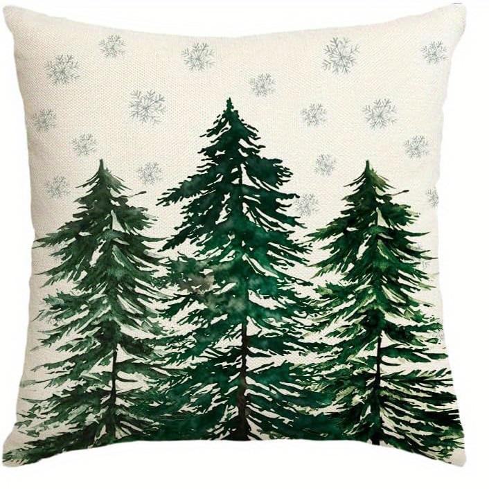 Home Decor Christmas & Winter Themed Pillow Covers Pattern Cushion Cover Suitable for Sofa Bedroom Car Pillow Cover
