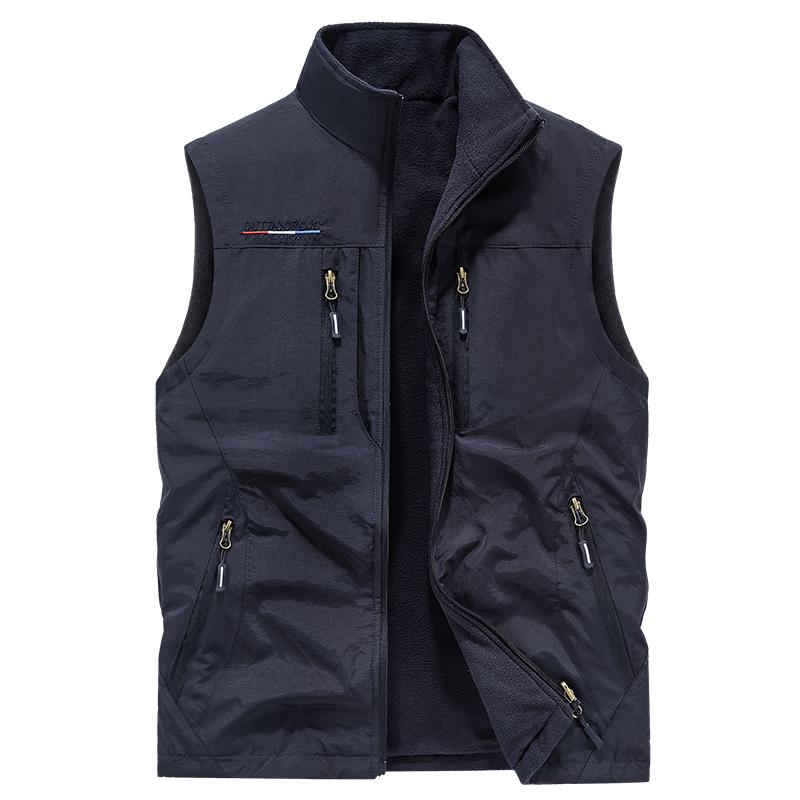 Autumn and Winter Loose Large Size Lamb Velvet Double-sided Men's Vest Casual Trendy Velvet Warm Jacket