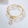 Fashionable Natural Shell Pearls Elastic Jewelry Triple Wear Neck Chain Wrist Ankle Decoration Coastal Styles Use