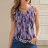 Women's Print Button Sleeveless Daily Fashion Basic V-Neck Regular Top