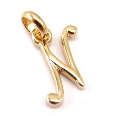 [K3665] - Gold Plated 'Letter N' Pendant