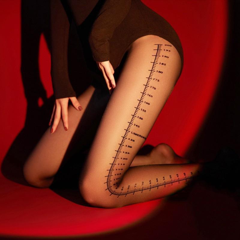 Letter Print Patterned Stockings - Breathable Spring/Summer Thin Pantyhose