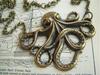Vintage Octopus Pendant Necklace With Alloy Cross Chain For Women And Men