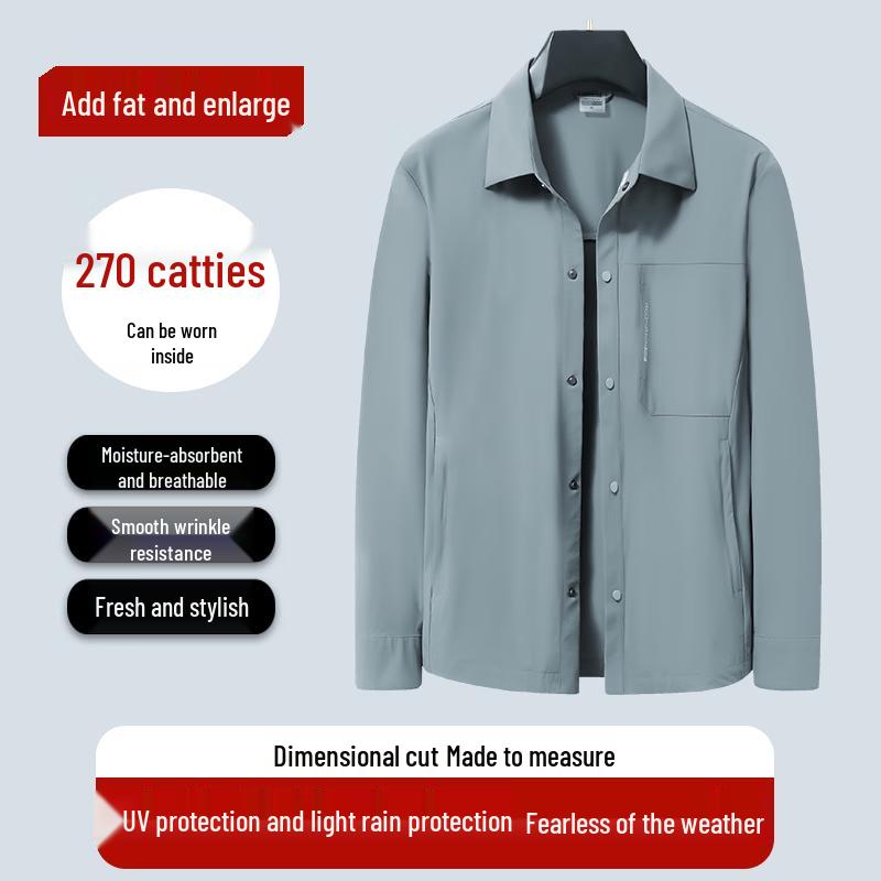 Dibenze Men s Plus Size UV Protection Quick-Dry Summer Jacket 6XL
