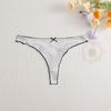 Solid Color Low-Rise Women’s Cotton Thong with Bowknot - Sexy, Comfortable, Breathable Underwear