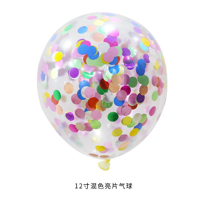 12 Inch Round Sequined Transparent Latex Balloon Birthday Wedding Opening Event Shopping Mall Decoration Party Decoration Supplies