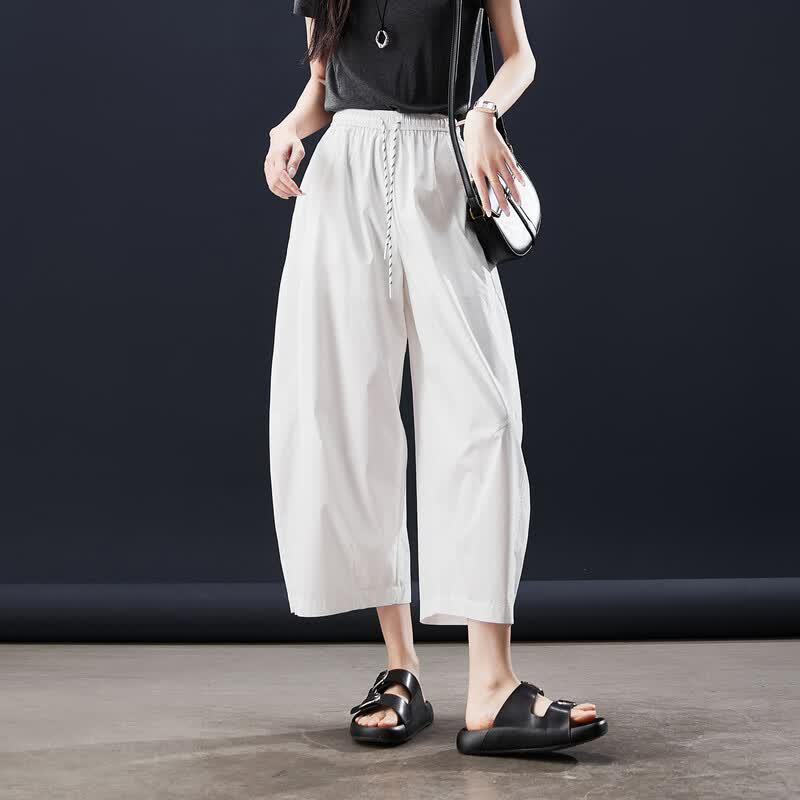 SOFSIL Women's Casual Cropped Wide-Leg Pants