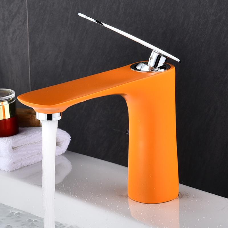 Basin Faucets Black White Mixer Hot&Cold