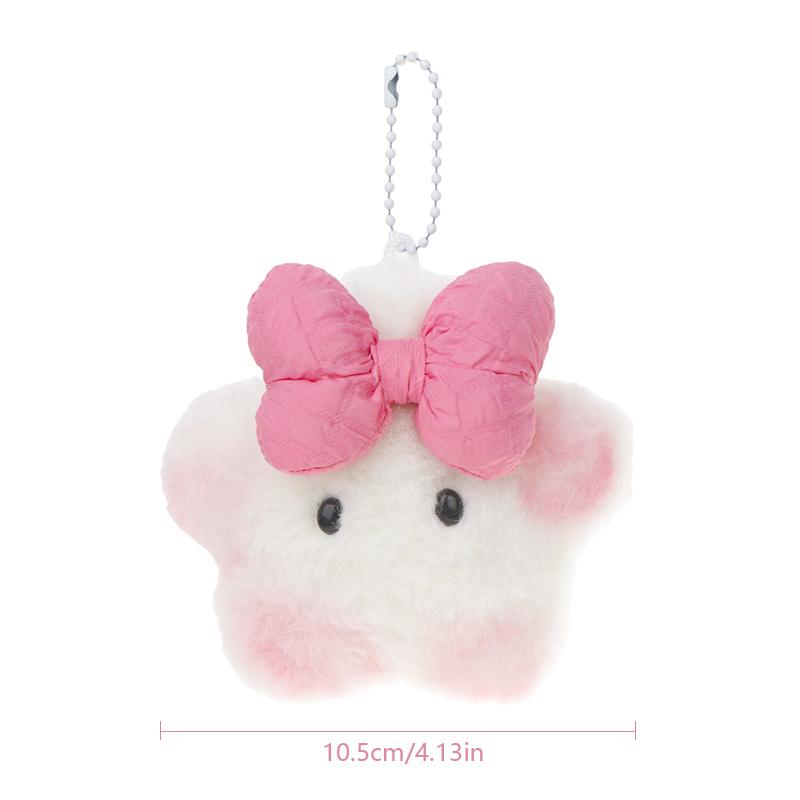 Squeaking Plush Toy Pink Bowknot Capibara Pendant Soft Stuffed Doll Keychain Car Key Ring Backpack Bag Decor Kid Gift