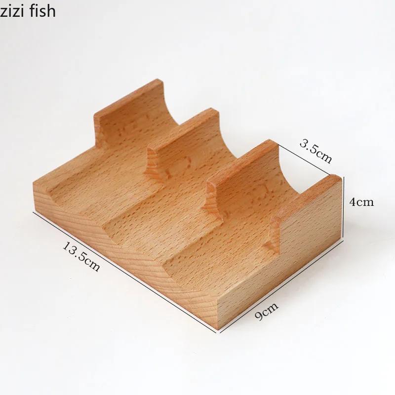 Creative Wooden Sushi Display Plate Rectangular Molecule Cuisine Display Rack Restaurant Food Specialty Display Tableware