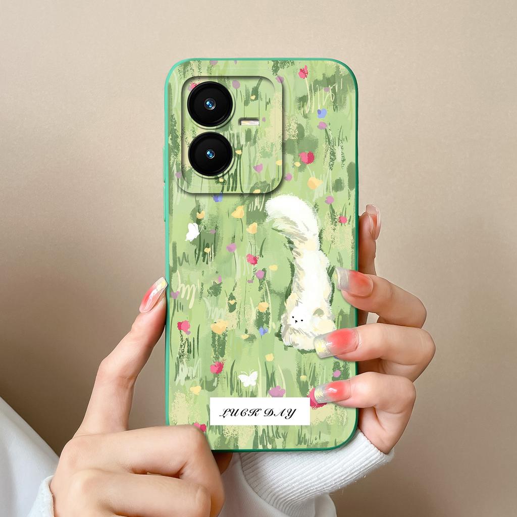 Case For Vivo Y22 Y22S Cover Camera Lens Protector For Vivo Y 22 Soft Liquid Silicone Cartoon Phone Back Covers For Women Man