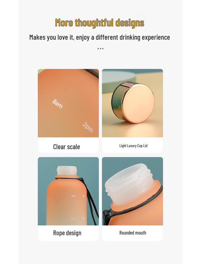 Large Gradient Frosted Sports Cup with Stainless Steel Lid