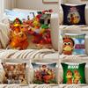 Cartoon C-Chicken RunS Pillow Case Silky Elegant Comfort Sofa Bed Invisible Zipper