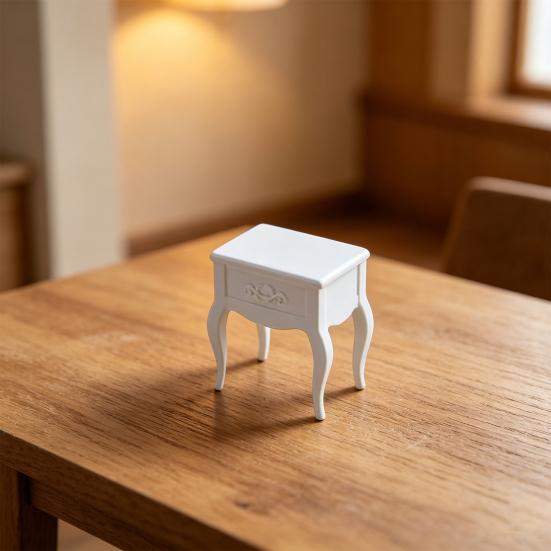 Dollhouse Bedside Table, 1:12 Miniature Furniture Decorative Ornaments, Realistic Details Durable Craftsmanship Dollhouse Furniture