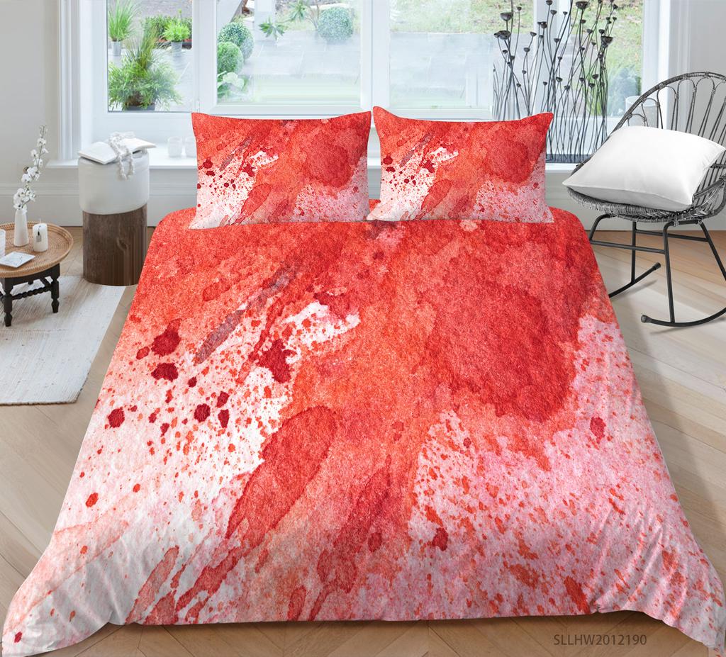 Watercolor Splashing Ink 3D Digital Printing Quilt Cover Pillowcase Two Or Three-Piece Set Polyester