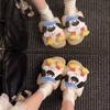 Niedliche Cartoon-Flauschschuhe Damen neue Herbst- und Winter Samt warme Baumwollschuhe tragen dicksohlige rutschfeste Fluffschuhe