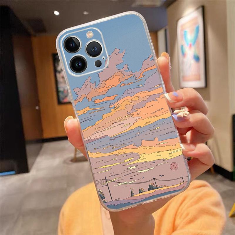 Phone Case For iphone 17 Pro Max Air 17 16 15 14 13 Pro Max 15Plus 15 16 Pro Scenery Sky Moon Landscape