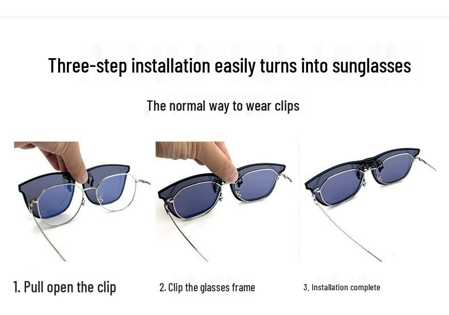 Polarized Men's Clip-On Sunglasses for Myopia, Ideal for Fishing & Driving