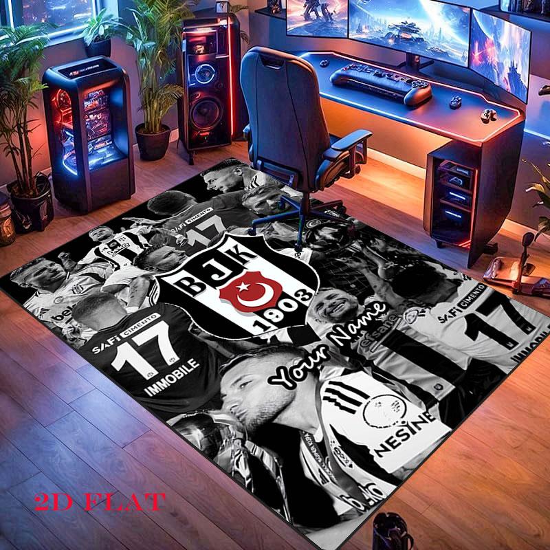 Custom Beşiktaş J.K Carpet Rug for Living Room Bedroom Home Sofa Decoration,Kids Play Nonslip Floor Mat