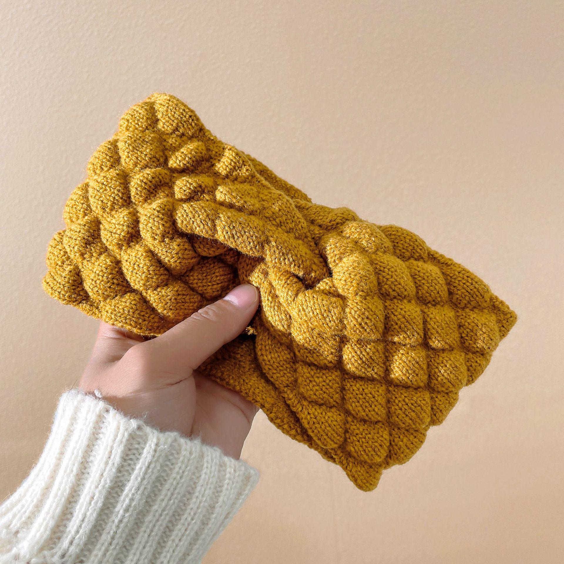 

Модная повязка на голову с широкими полями в корейском стиле 2023 года: Универсальная конструкция решетки для хлеба для женщин, идеальный аксессуар на осень и зиму жёлтый