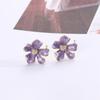 Nové fialové květinové náušnice pro ženy, jedinečné osobnosti pro přítelkyni, vánoční ušní svatební šperky