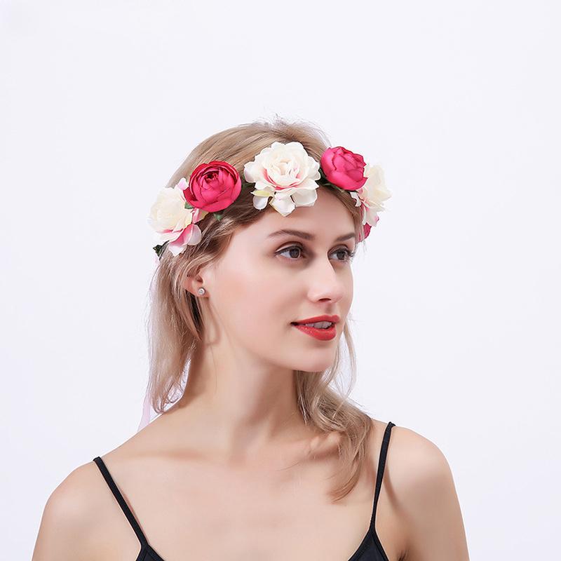 Flower Headband Head Garland Hair Band Crown Wreath Festival Boho Hippy Wedding