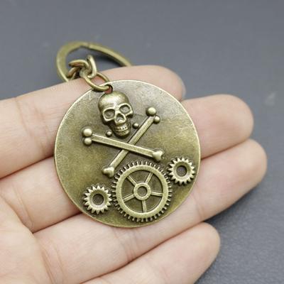 Hot Selling Jewelry, Minimalist Skull Gear Keychain Pendant