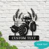 Vintage Tractor Metal Wall Art, Farmhouse Decor, Rustic Man Cave Gift, Personalized Name Sign, Custom American Style