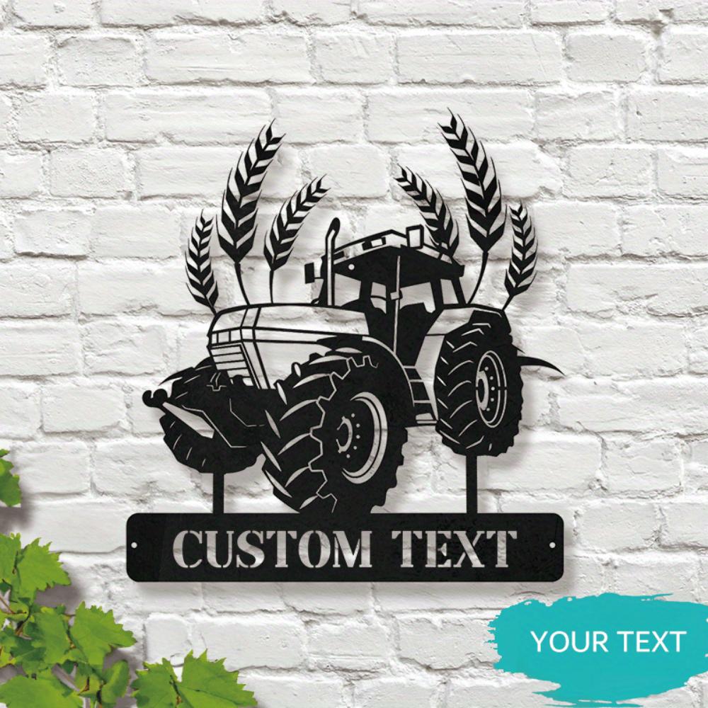 Vintage Tractor Metal Wall Art, Farmhouse Decor, Rustic Man Cave Gift, Personalized Name Sign, Custom American Style