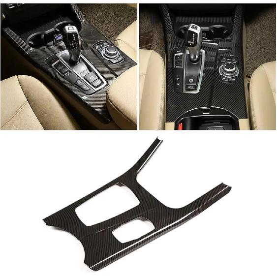 Carbon Fiber Car Interior Trim Center Console Gear Shift Panel Frame Cover Compatible For BMW X3 F25 X4 F26 2011 2012 2013-2017 Carbon Fiber Center