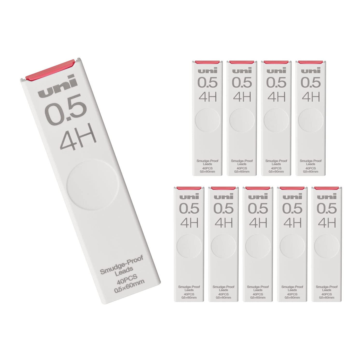 Механический карандаш Mitsubishi Pencil Uni 4H, стержень 0,5 мм, упаковка 10 шт. (Коробка ULS05404H) белый