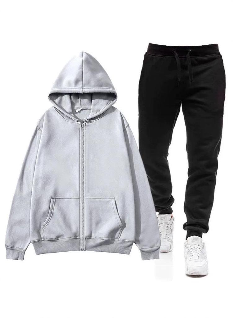 Unisex Fleece Hoodie + Black Joggers Two-Piece Set