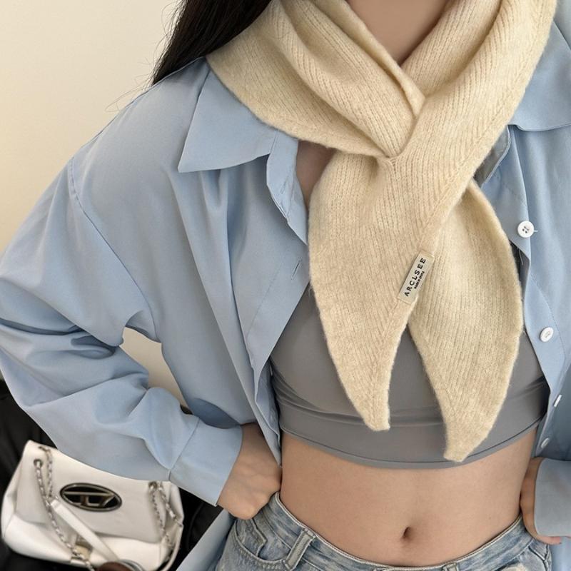 New Wool Knitted Knitted Scarf Multi-Functional Warm Triangular Scarf Women Headscarf Winter Warm Knitting Neckerchief Hair Wrap