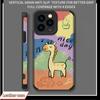 Vertical Grain Leather Cartoon Printed Soft Silicone Phone Case Back Cover with Camera Lens Full Protection for iPhone