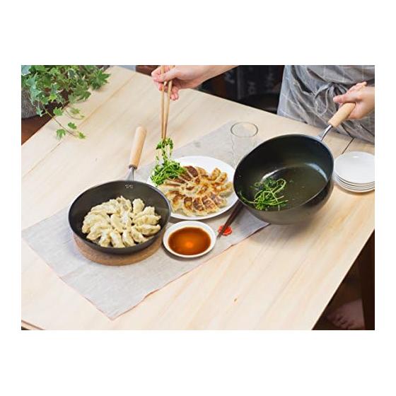 Sugiyama Metal Frying Pan, 23 m, IH/Gas Fire Compatible, Iron, Made in Japan, Craftsmanship, Nano Embossed, Iron but Light, Oil Absorbs Well, KS-3042