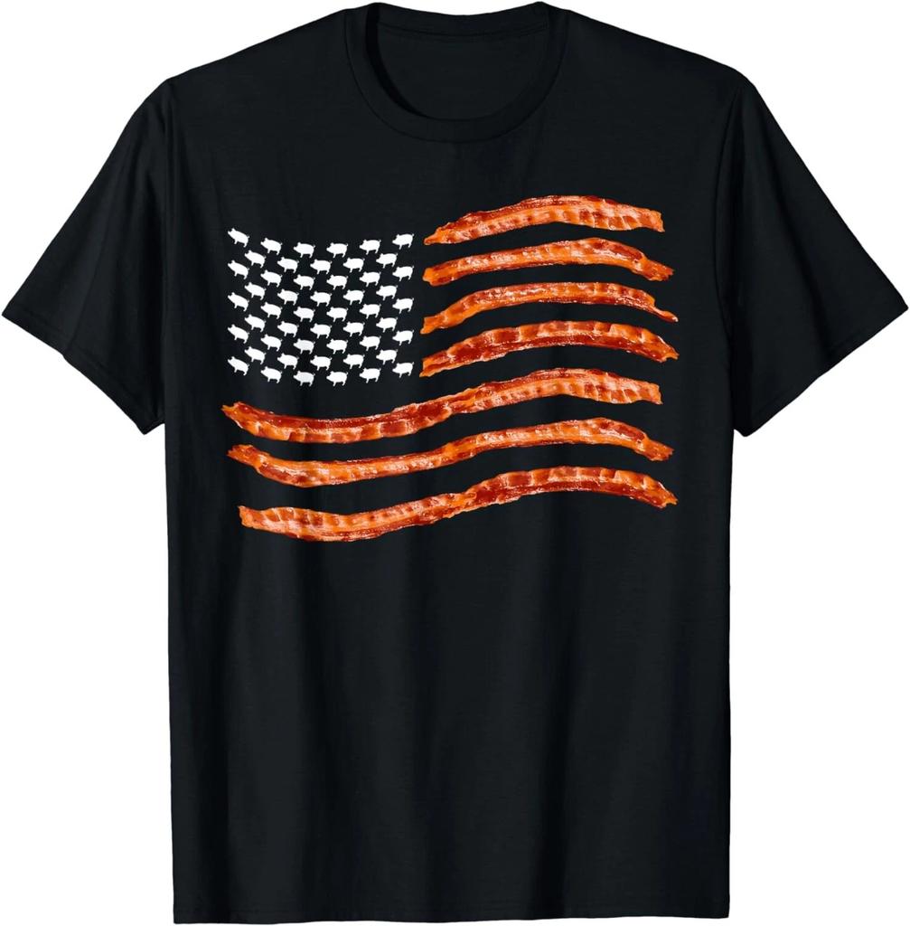 USA Speck Flagge | Niedliche US Getrocknete Schweine Lustige 4. Juli Geschenke Geschenk Unisex T-Shirt