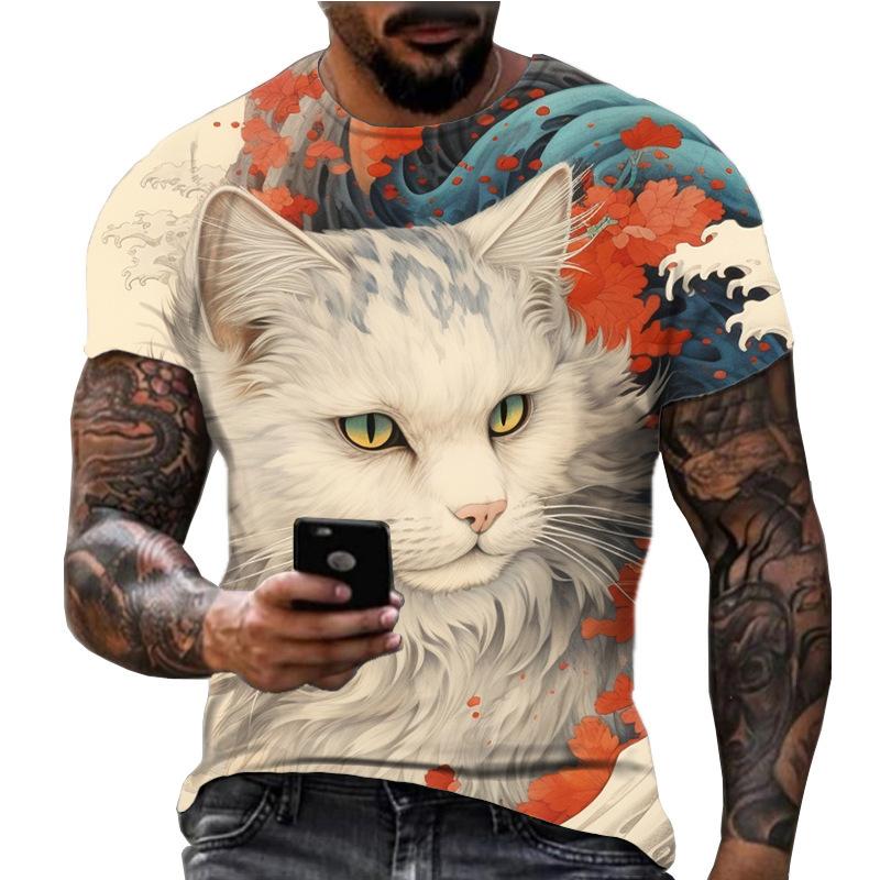 Men's Crew Neck Short Sleeve 3D Printed T-Shirt Fashion Top Comfortable Daily Wear