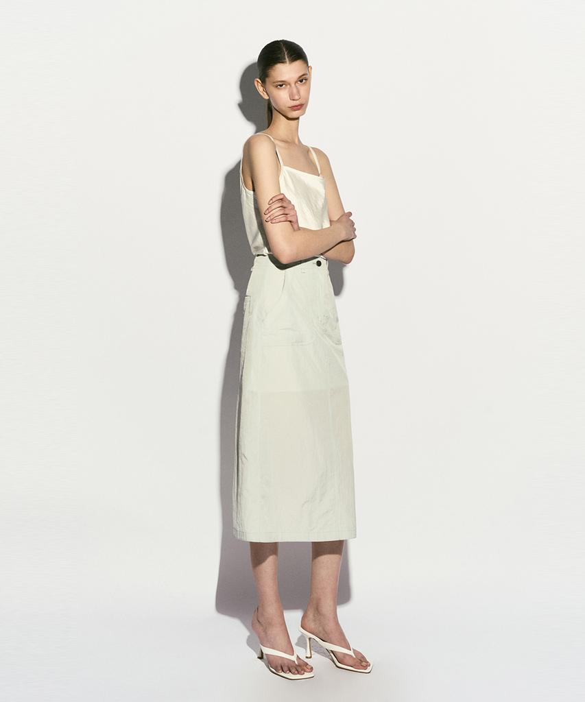 Rie Midi Nylon Skirt